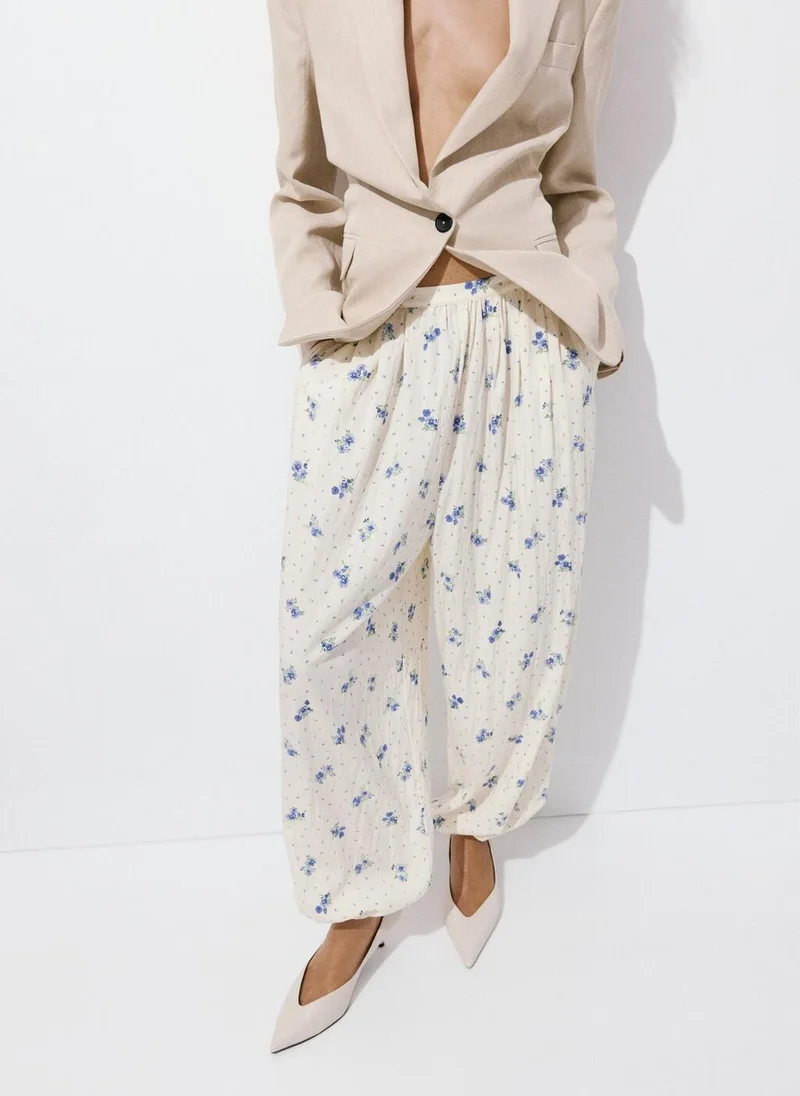 مانجو Floral Print Baggy Trousers