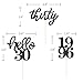 BCHOCKS 24 Pcs Black Glitter 30th Birthday Cupcake Toppers for 30th Anniversary Birthday Party Wedding Party Decorations - Image 2