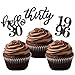 BCHOCKS 24 Pcs Black Glitter 30th Birthday Cupcake Toppers for 30th Anniversary Birthday Party Wedding Party Decorations - Image 4