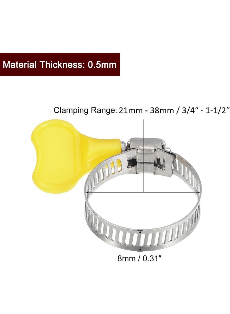 VITION 12pcs Steel Hose Clamps, 21-38mm Adjustable Pipe Clips with Plastic Handle for Securing Connections Gas Lines, Water, Oil Pipes - Image 2