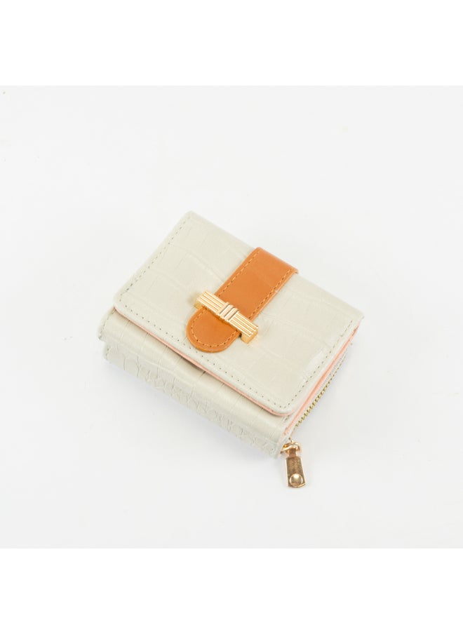 Generic Leather Flip Wallet & Card Holder with Multiple  Pockets Grey  - Image 1