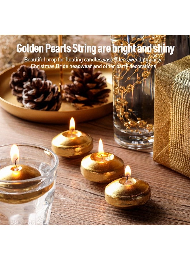 Nuanchu 12 Pieces 1. 65 Inch Floating Candles for Wedding Centerpiece, Small Unscented Floating Round Tealights Metallic Smooth Wax Disc Candles for Graduation Dinner Home Decor(Gold) - Image 4