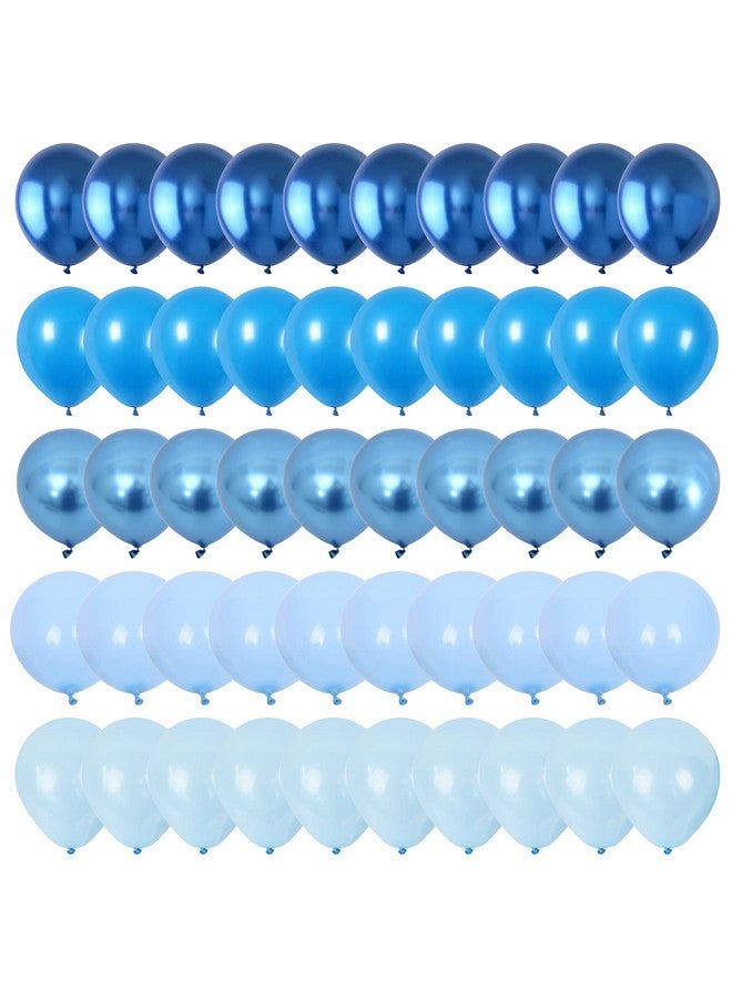 Togvu Blue Balloon Set, 60 Packs 12 Inches Metallic Chrome Blue Balloons Pearl Blue Balloons Macaron Baby Blue Balloons Light Blue Balloons For Bridal Shower, Wedding, Baby Shower, Birthday Party, - Image 1