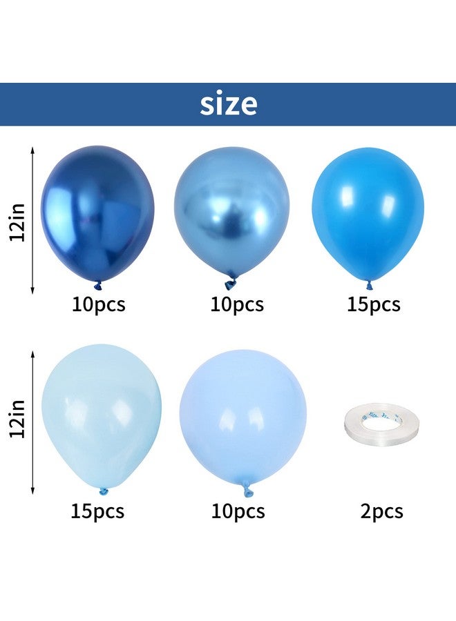 Togvu Blue Balloon Set, 60 Packs 12 Inches Metallic Chrome Blue Balloons Pearl Blue Balloons Macaron Baby Blue Balloons Light Blue Balloons For Bridal Shower, Wedding, Baby Shower, Birthday Party, - Image 2