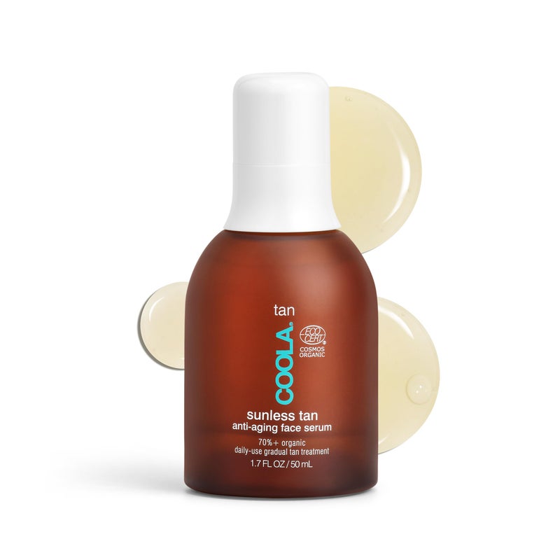 COOLA Organic Sunless Self Tanner Face Serum Dermatologist Tested AntiAging Skin Care Infused with Hyaluronic Acid Vegan and NonGMO Pia Colada 17 Fl Oz