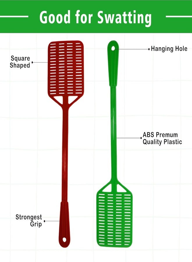 Turtuls Group Plastic Fly Swatter Set | Mosquito & Insect Killer Bat | Strong Durable Hand Swatter with Long Handle | Lightweight Kitchen & Home Use (Multicolor) - Image 2