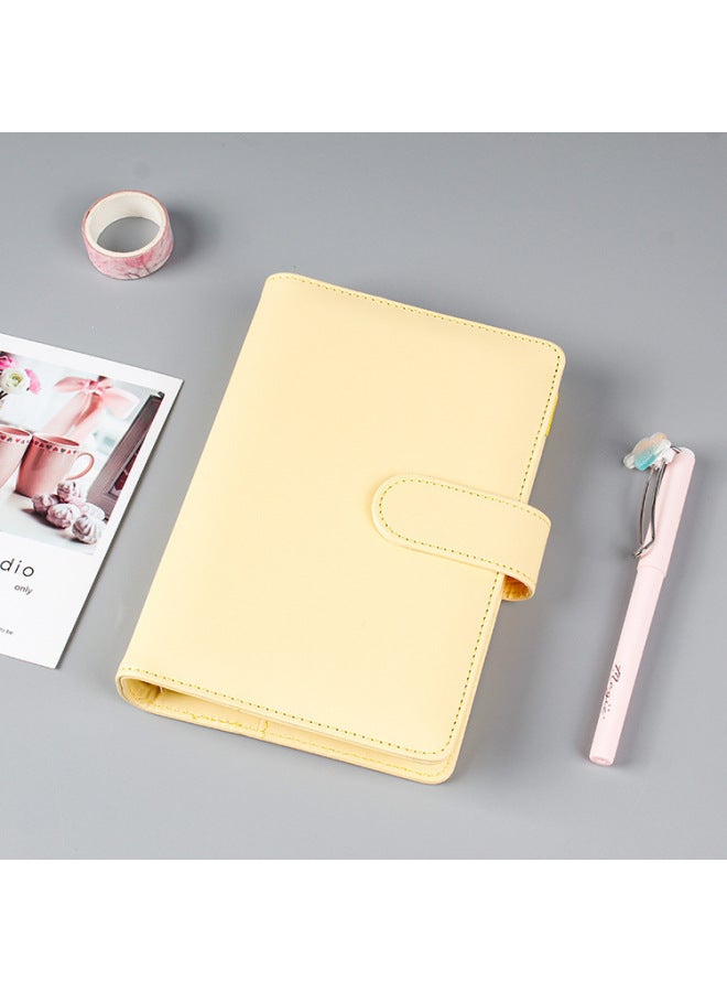Dimension Stationery Korea Girl's Heart Macaron Loose-leaf Notebook Pu Hand Account Book Notebook Hand Account Book Travel Book - Image 1