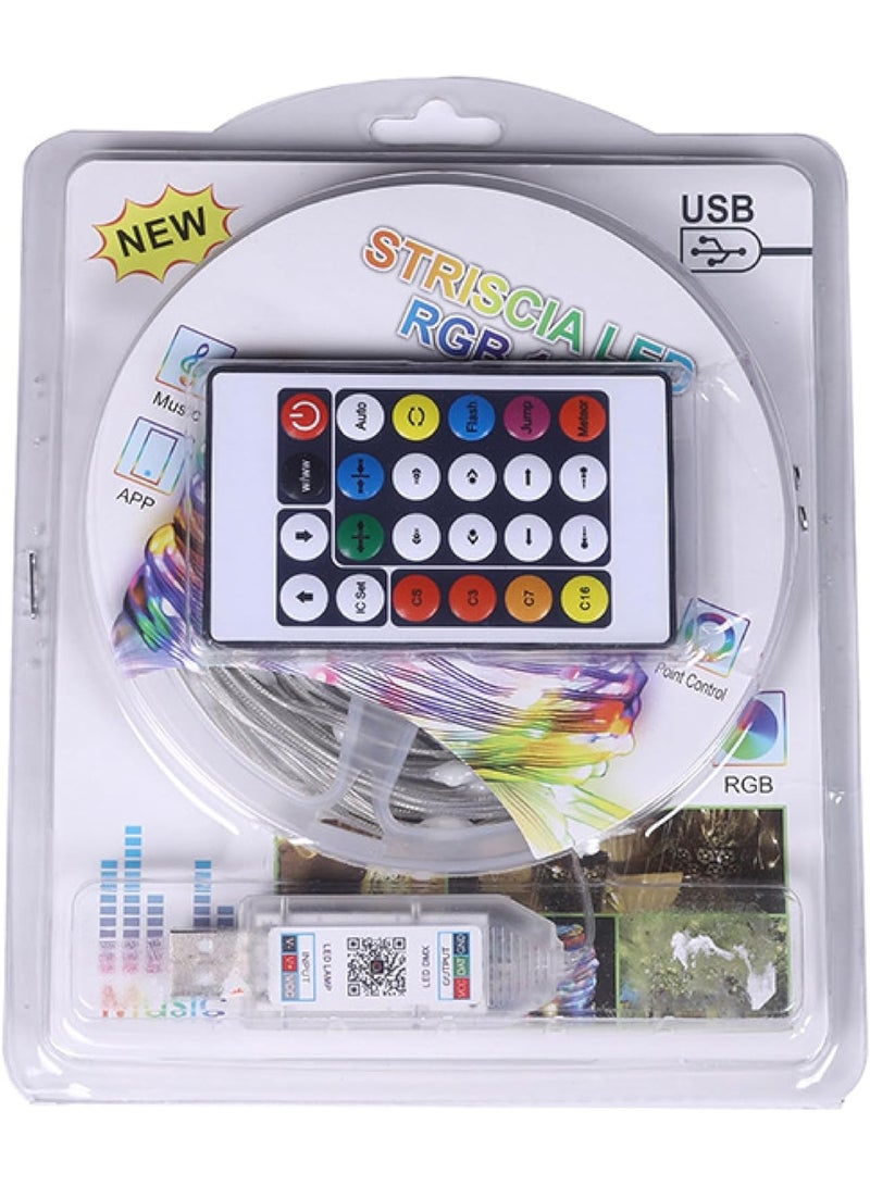 10m 100LED Lights Strips with Smart Bluetooth Control Remote, Colour Changing RGB Waterproof Strip Neon Lights for Room Decoration - Image 1