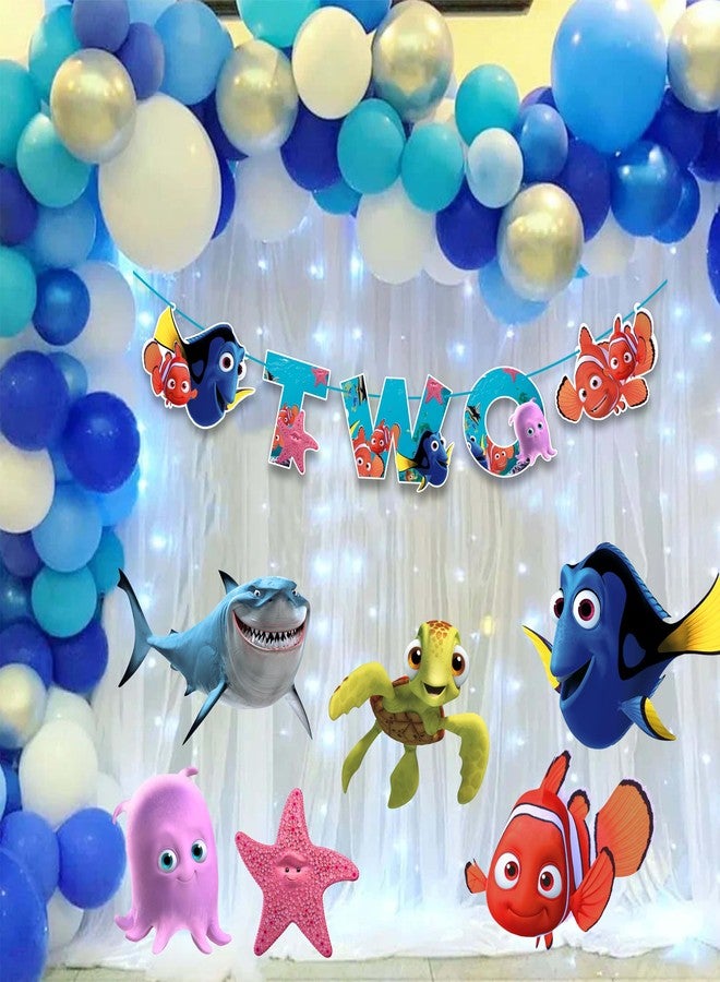 Seyal Findng Nmo Two Banner - Ocean Theme Party Decorations | Underwater Celebration Banner | Fun Clownfish Party Decor for Birthday Events - Image 1