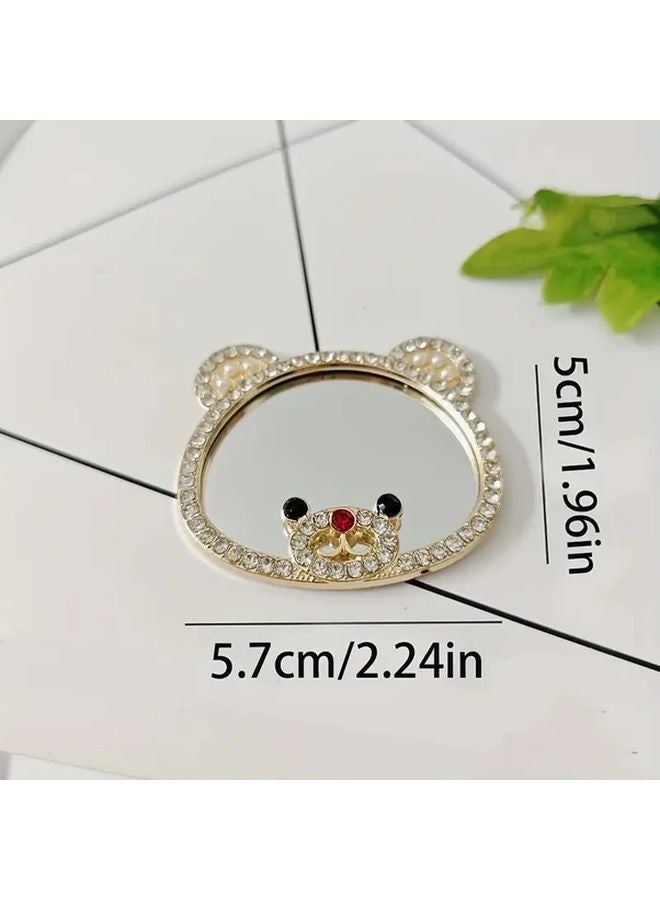 Cute Bear Mirror Phone Stand Polychrome Self Adhesive Portable Holder For Watching Shows - Image 3