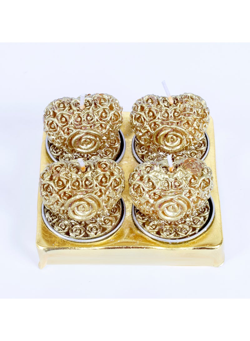 شمع فواح شكل قلب ( ٤ قطع ) - Image 2