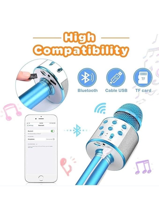Bluetooth Microphone for kids Birthday Gift Toys for Age 3 4 5 6 7 8 9 10 Girls Boys Wireless Karaoke Mircrophone Little Kid Gifts Toy for Toddler Children mULTICOLOR - Image 2