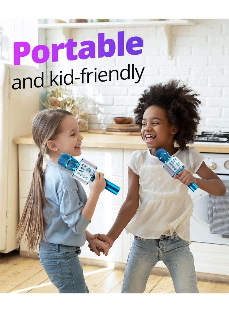 Bluetooth Microphone for kids Birthday Gift Toys for Age 3 4 5 6 7 8 9 10 Girls Boys Wireless Karaoke Mircrophone Little Kid Gifts Toy for Toddler Children mULTICOLOR - Image 5