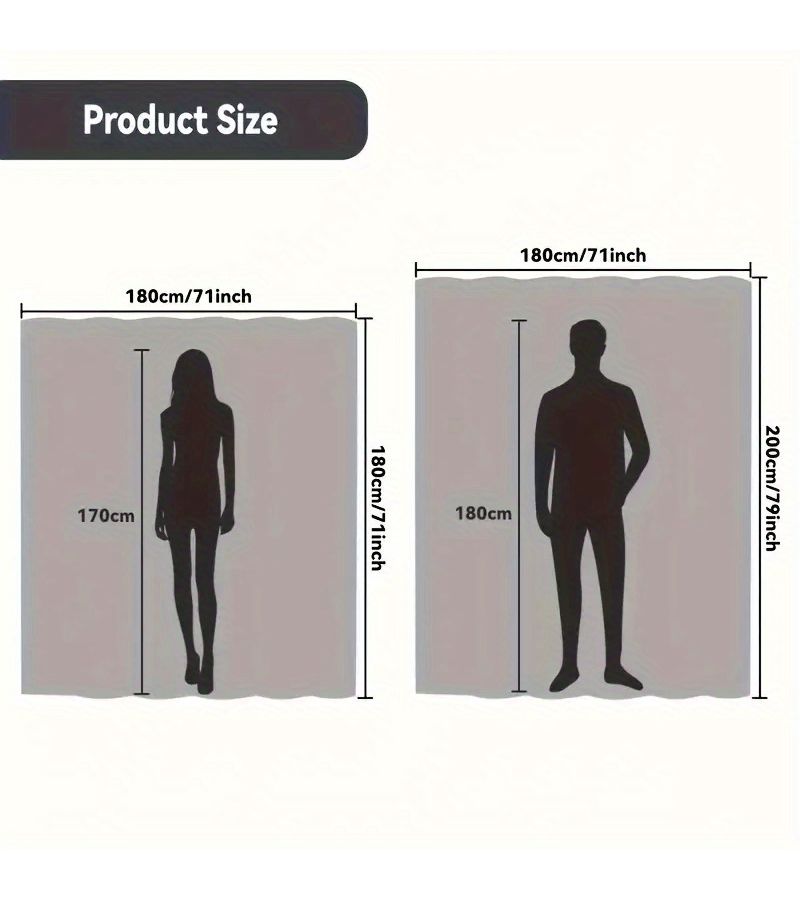 Blue 180cm x 200cm Modern Folding Partition Curtain With Plastic Hook - Image 2