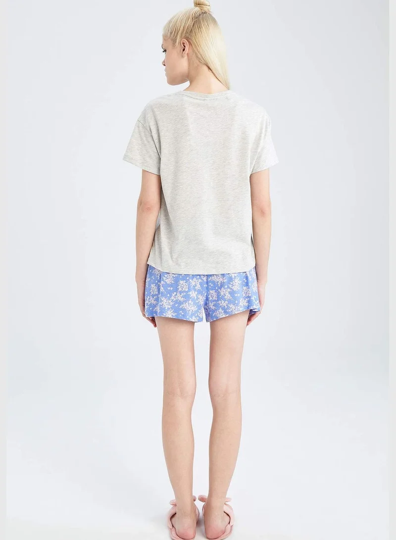 ديفاكتو Regular Fit Short Sleeve Printed Pyjama Set