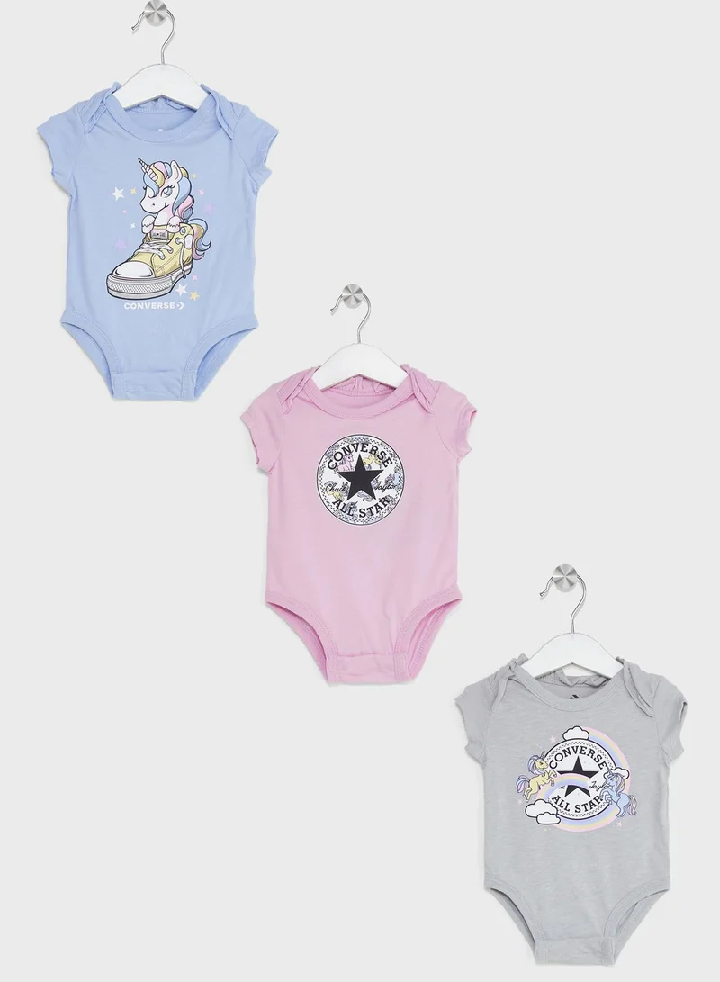 CONVERSE Infant 3 Pack Unicorn Bodysuit