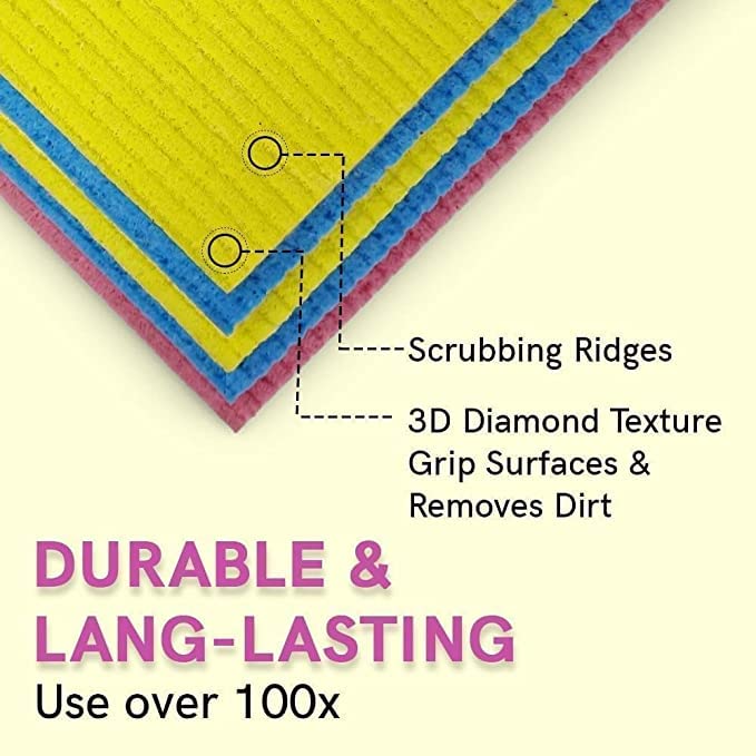 Shopfleet MultiUse Kitchen Cleaning Sponge Wipe Medium Pack of 5 - Image 2