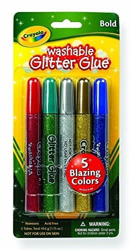 Crayola Washable Glitter Glue, Bold Blazes, Colors may vary, 5 Count, 1.75 oz - Image 3