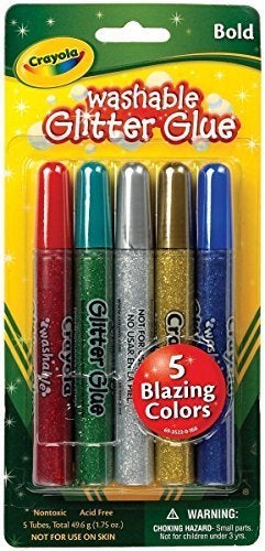 Crayola Washable Glitter Glue, Bold Blazes, Colors may vary, 5 Count, 1.75 oz - Image 2