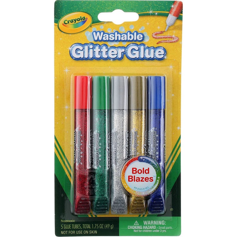 Crayola Washable Glitter Glue, Bold Blazes, Colors may vary, 5 Count, 1.75 oz - Image 4