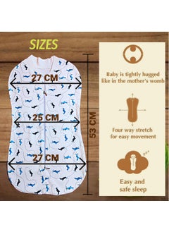 MammaChamp MammaChamp Zipper POD Swaddle Sleeping Sack Blankets Wrap Bag New Born Baby for 03 Months Pack of 2 Aeroplane Design Unicorn Design  - Image 3