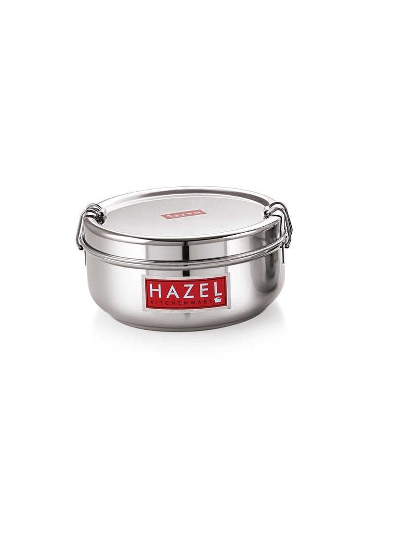 HAZEL Stainless Steel Tiffin Box with Inner Plate | 350 ml Small Lunch Box for Office & Travel | Compact Steel Food Storage Container with Lid - Image 3
