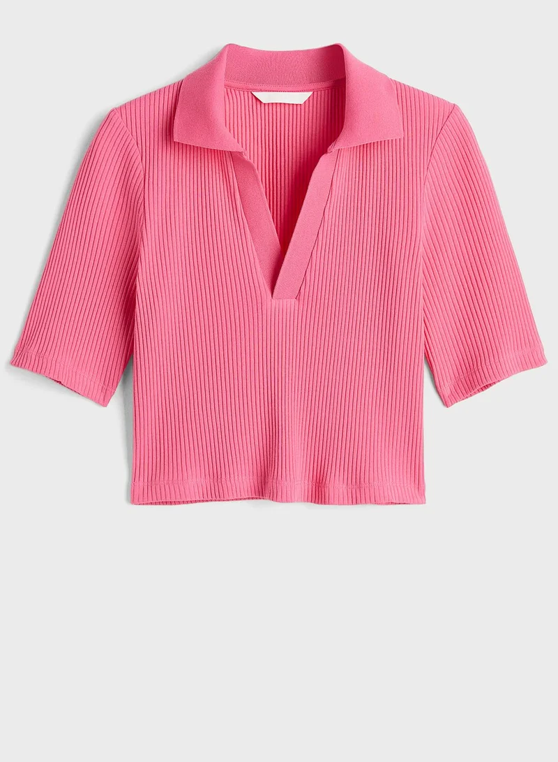 H&M V-Neck Ribbed Crop Top