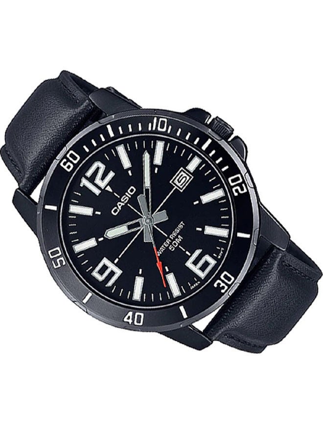 CASIO Leather Analog Wrist Watch MTP-VD01BL-1BVUDF - Image 2