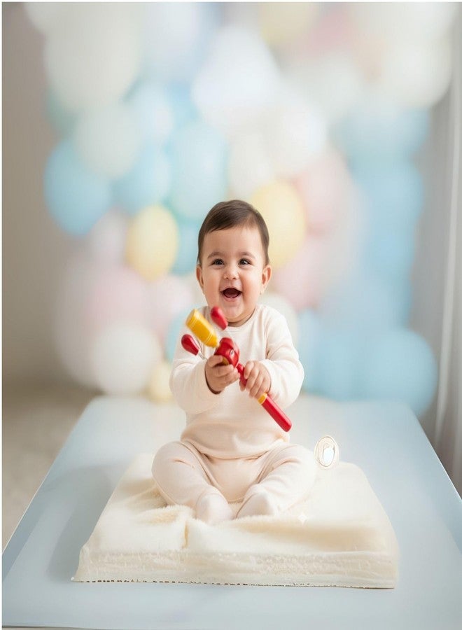 Neotea Colorful Wooden Baby Rattle Toy | Handcrafted TIK & Tok Musical Toy for Newborns & Toddlers | Handmade Desi Design | Safe & Fun Play | Color May Vary | Pack of 1 - Image 2