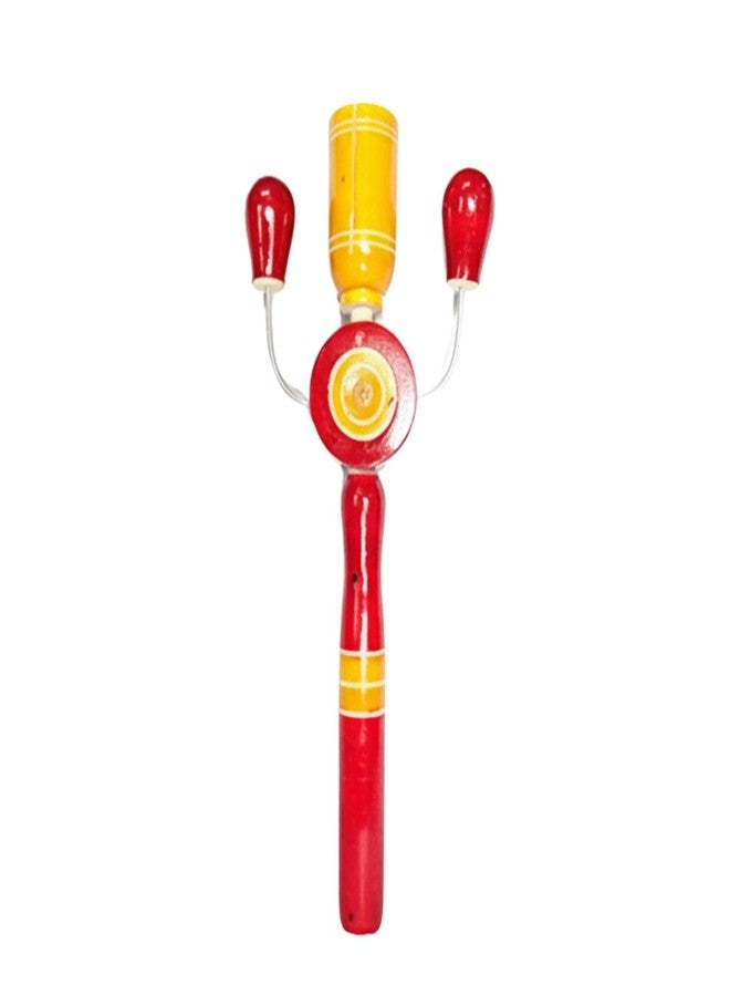 Neotea Colorful Wooden Baby Rattle Toy | Handcrafted TIK & Tok Musical Toy for Newborns & Toddlers | Handmade Desi Design | Safe & Fun Play | Color May Vary | Pack of 1 - Image 1