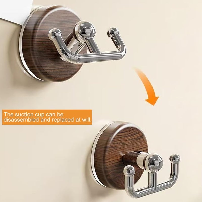 موروبور قطعتان من خطافات الشفط القابلة للإزالة والمقاومة للماء، خطافات بلاستيكية مزدوجة لتعليق المناشف للحمام والمطبخ - Image 5