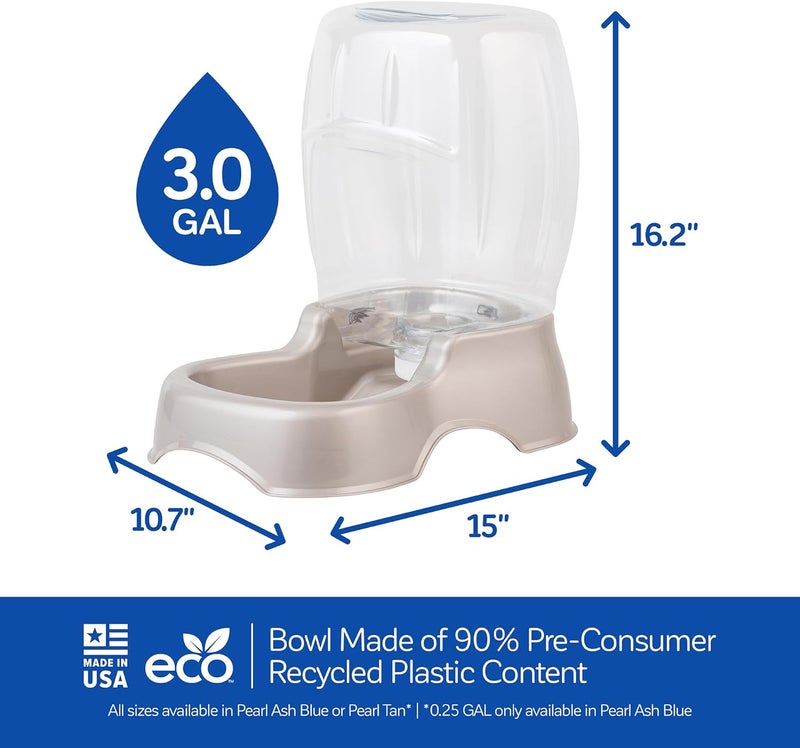 Petmate Pet Cafe Waterer Cat and Dog Water Dispenser 4 Sizes, 3 GAL, Pearl Tan - Image 4