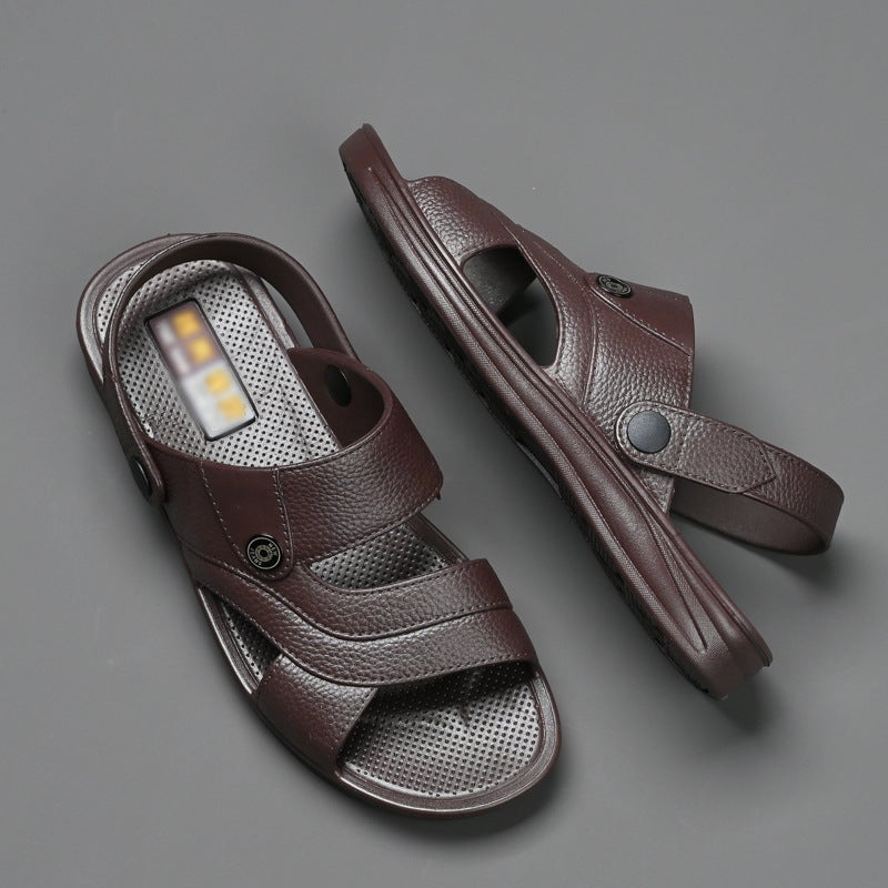 Summer Mens Thick Sole Non-Slip Comfort Sandals Brown
