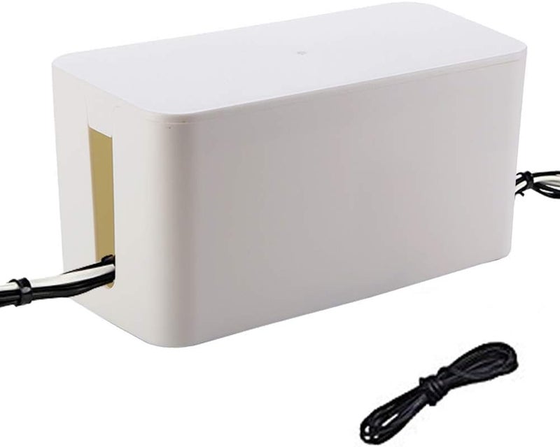 Resulzon Cable Management Cord Cover Wire Hider Box Concealer Organizer Protector System for Home Theater Entertainment Center Office School (Mini,White) - Image 1