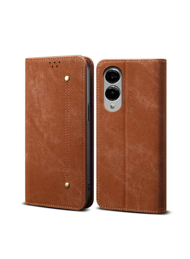 S-TOP Case For Samsung Galaxy S25 Edge 5G Denim Texture Casual Style Horizontal Flip Leather Case - Image 1