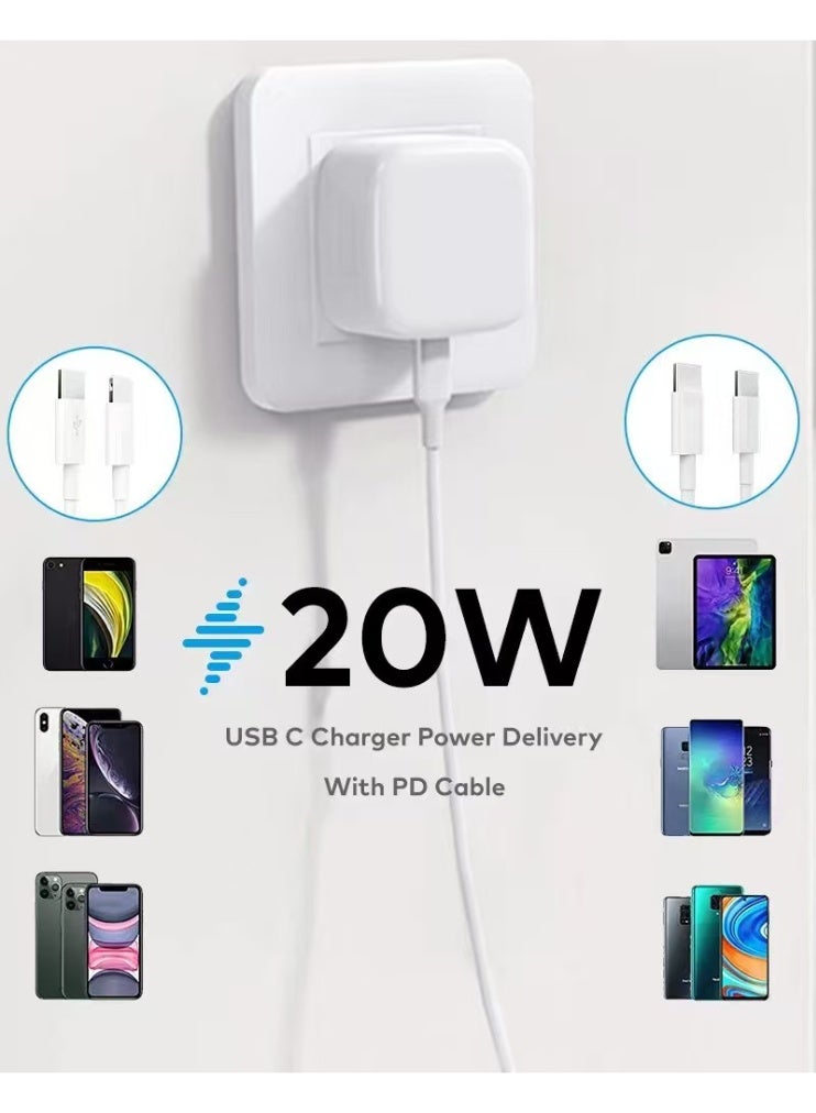 iPhone 20W Fast Charger | USB C Wall Fast Charger Compatible with iPhone 15/14/14 Pro/14 Pro Max/13/12/SE2020/11/XR/XS Max/X/iPad - Image 5