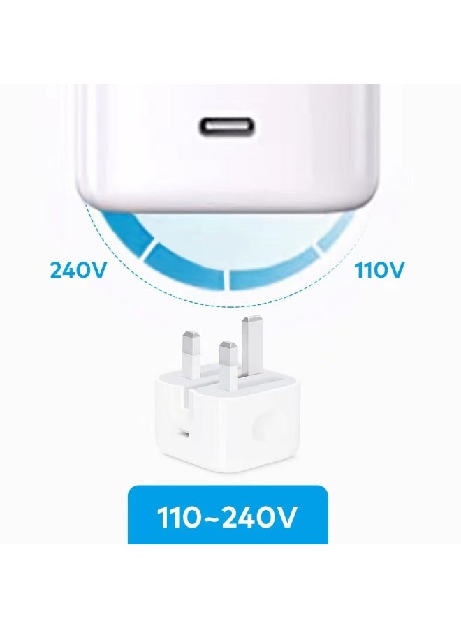 iPhone 20W Fast Charger | USB C Wall Fast Charger Compatible with iPhone 15/14/14 Pro/14 Pro Max/13/12/SE2020/11/XR/XS Max/X/iPad - Image 4
