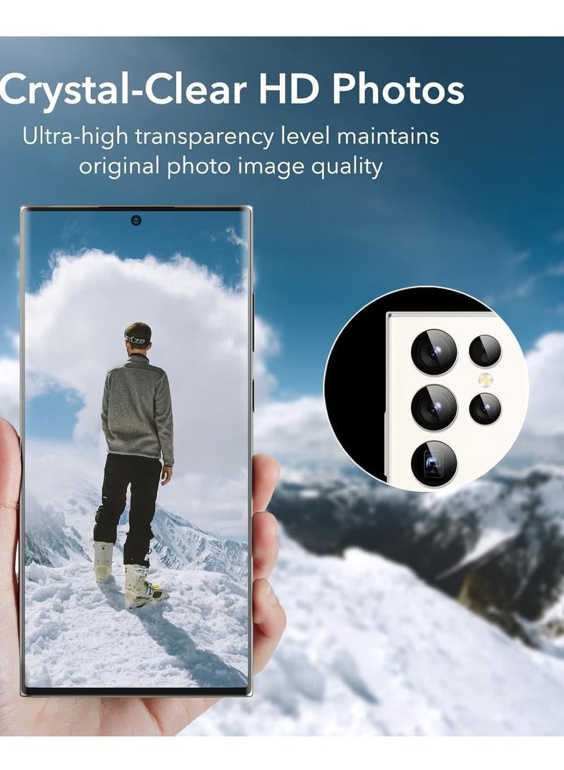 ACLIX S24 Ultra Camera Lens Protector - Individual Lens Protectors, Scratch-Resistant Ultra-Thin Tempered Glass with Aluminum Edging, Galaxy S24 Ultra Case Friendly, 1 Set - Silver - Image 2