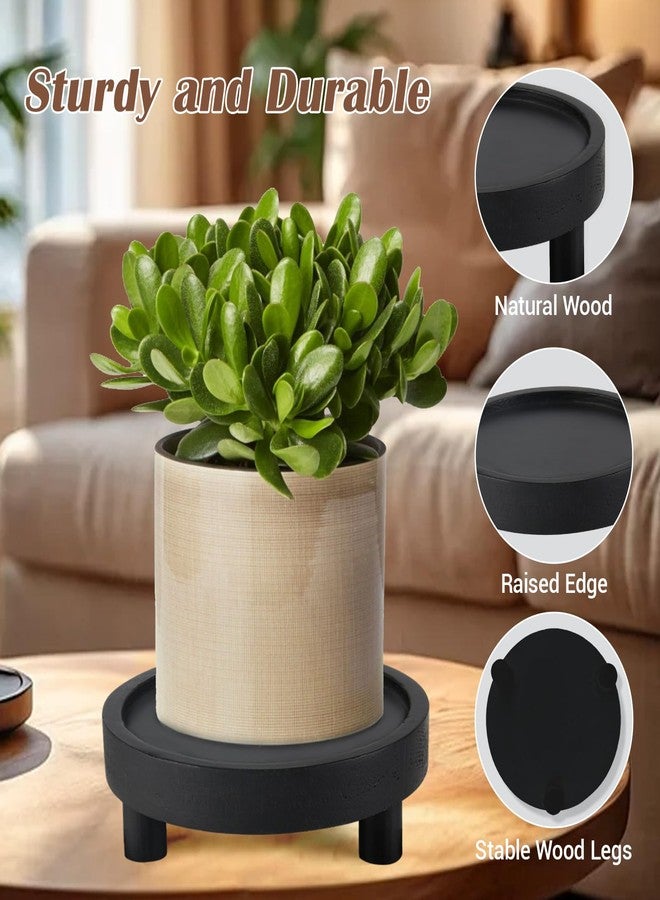 Destop 3PCS Wooden Display Risers for Display,Wood Riser Display Pedestal Stand for Home Décor (Modern Black,8,6,5'') - Image 3