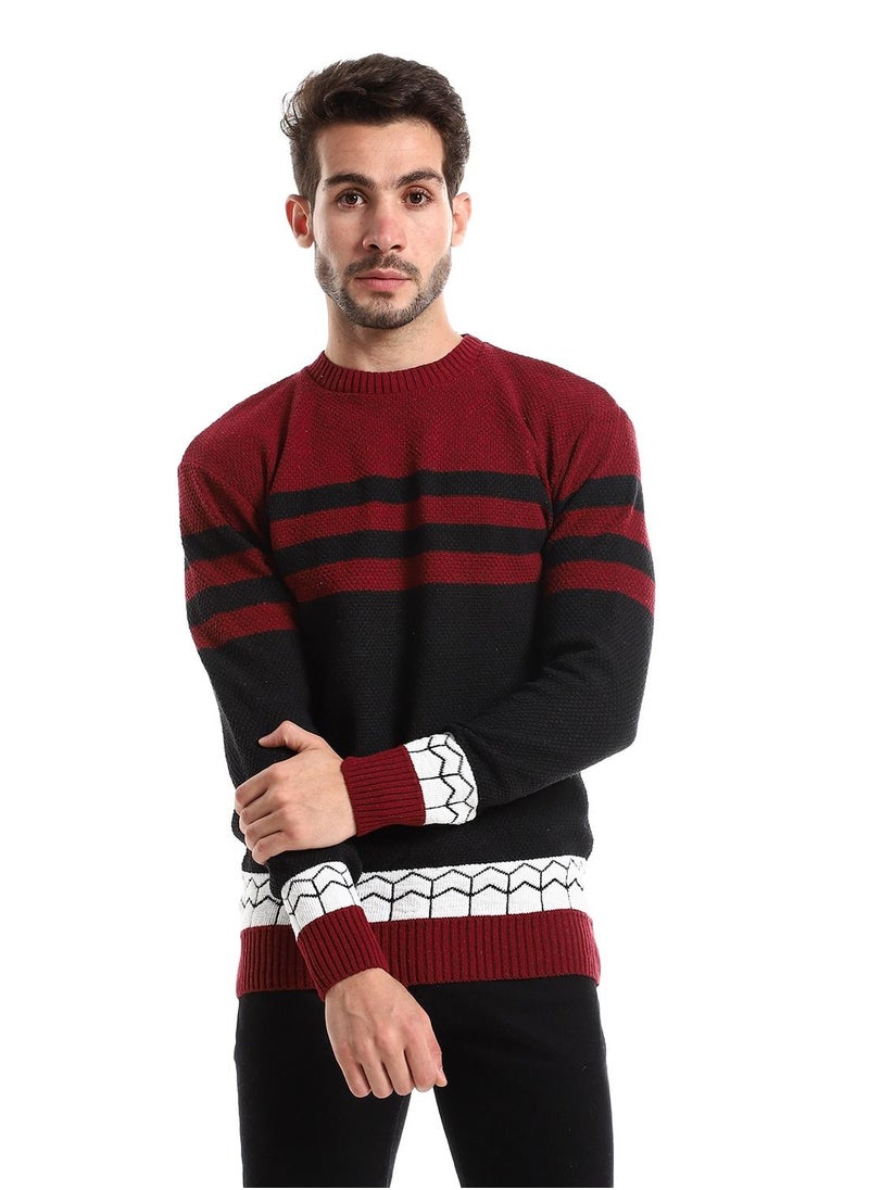 Caesar Wool Mens Pullover With Multi Design  - Image 1