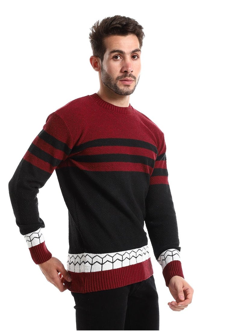 Caesar Wool Mens Pullover With Multi Design  - Image 2