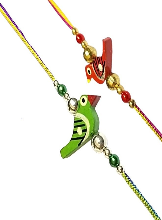 Krishna Rakhi for brother bhaiya kids designer rakhi for rakshabandhan with wooden birds envoirnment eco friendly combo set - Image 2