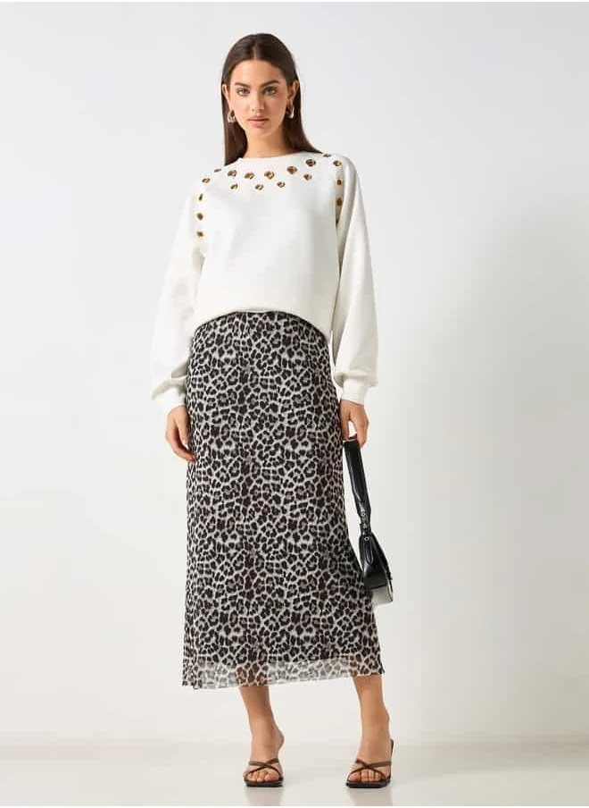 2Xtremz 2Xtremz Eyelet Detail Sweatshirt with Long Sleeves