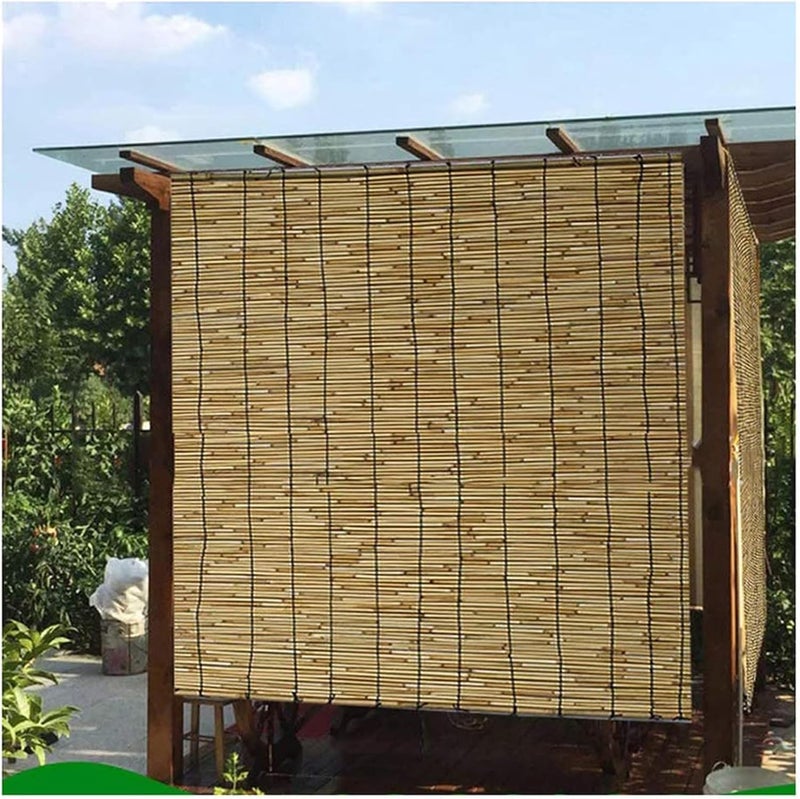 LINGWEI Natural 𝐁𝐚𝐦𝐛𝐨𝐨 Roll-Up 𝐁𝐥𝐢𝐧𝐝𝐬 – Light Filtering, Privacy Screen, Insect Door Curtain for Patios & Windows – Easy Installation for Indoor & Outdoor Use (Small (without Accessories)) - Image 4