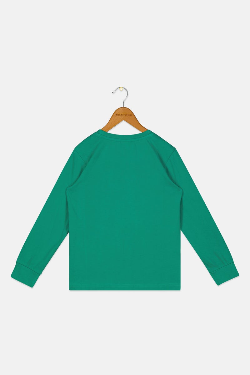 Hamleys Kids Girl Graphic Print Long Sleeve Top, Green - Image 2