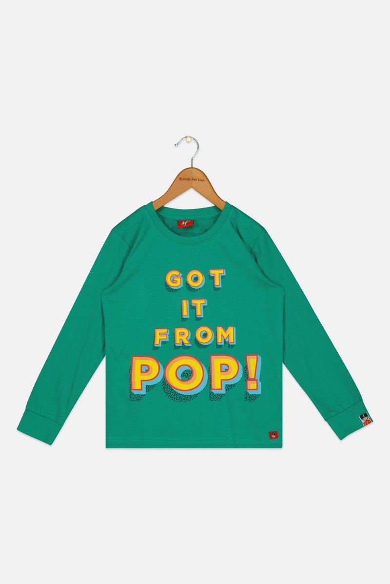 Hamleys Kids Girl Graphic Print Long Sleeve Top, Green - Image 3