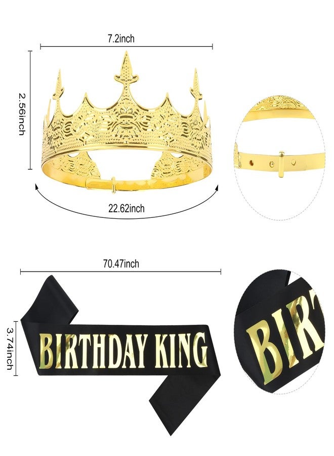 CIEHER King Crown & Sash for Men Boys - Vintage Baroque Prom Tiara, Birthday Gift & Decorations - Image 5