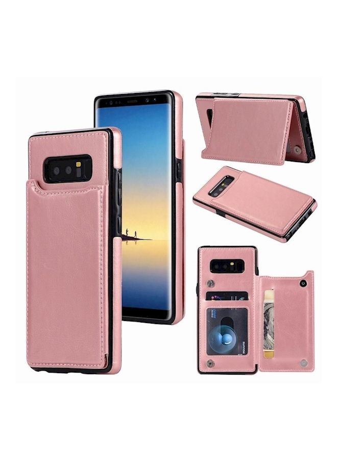 NIBEMINENT Wallet Case With Card Holder For Samsung Galaxy Note 8 Pink  - Image 4