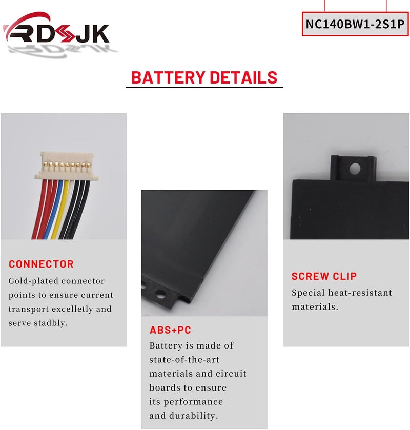 NC140BW1-2S1P 0813002 Laptop Battery for Lenovo IdeaPad 100S 14" 100S-14IBR 80R9 80R9002WGE 80R90050GE 80R900NVGE Series NC14OBW1-2S1P 5B10K65026 BSNO427488-01 5B10L06248 2ICP4/58/145 7.6V 31.92Wh - Image 5