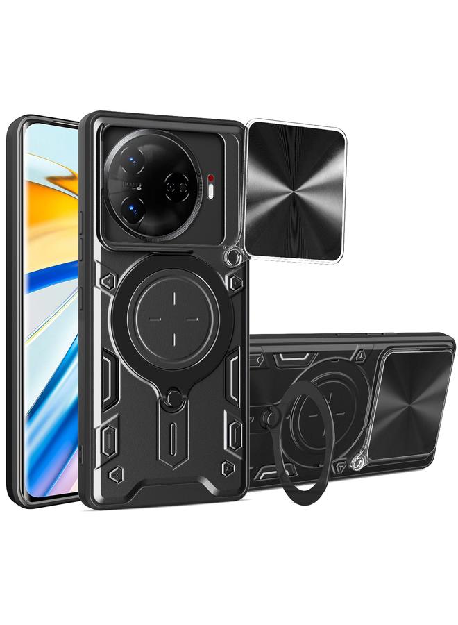 erorex Case For Tecno Camon 30 Pro 5G CD Texture Sliding Camshield Magnetic Holder Phone Case - Image 1